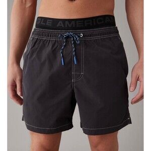 NWT American Eagle AEO Swim Trunk 5.5” Large Black